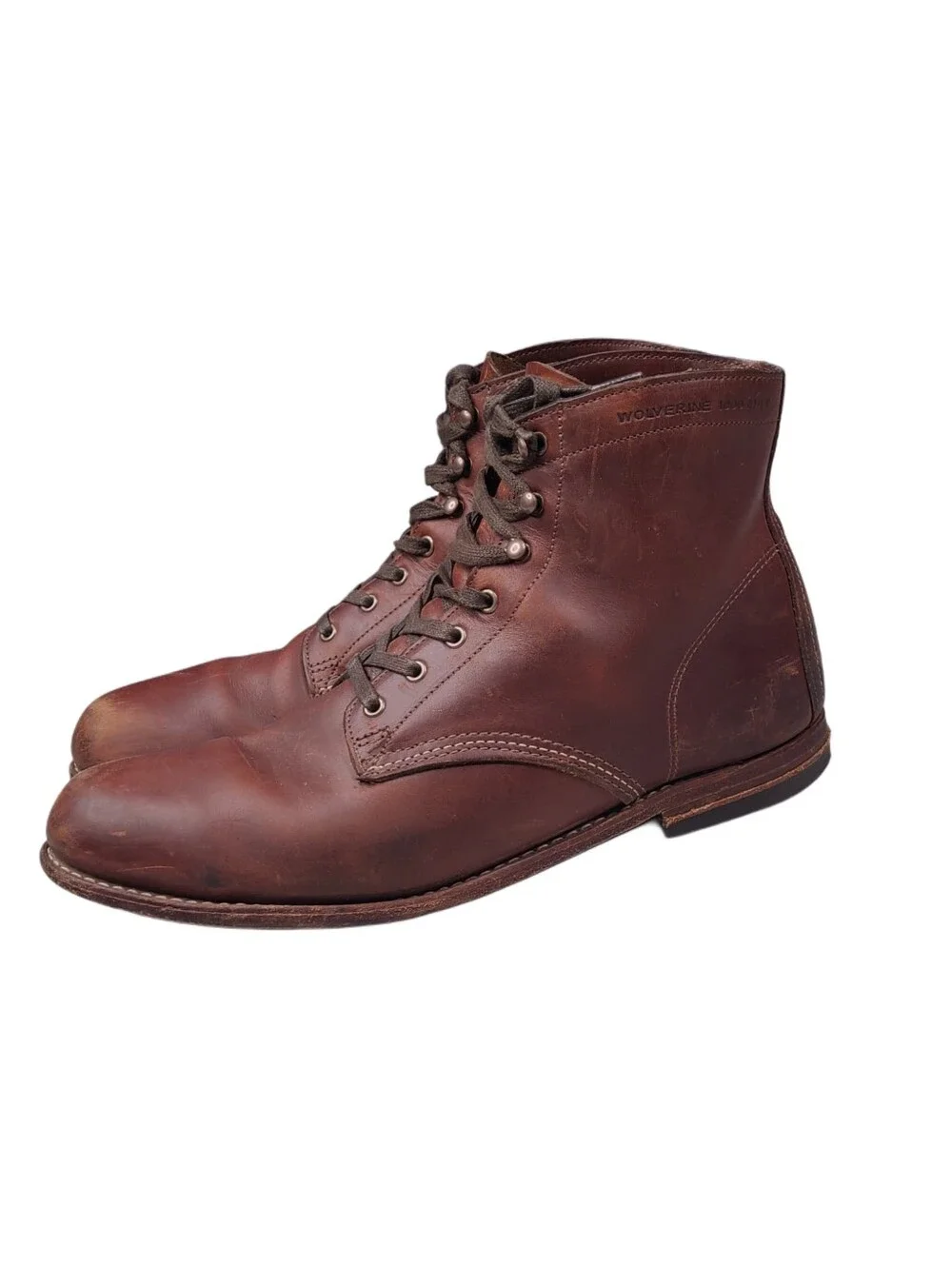 Wolverine 1000 Mile Plain Toe boots USA Made Amber Brown Men's 13 D